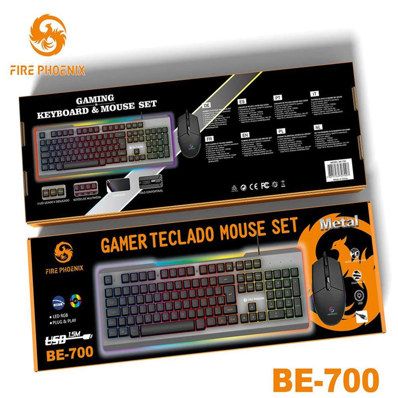 Kit De Teclado Semi Mecânico Silencioso E Mouse Gamer