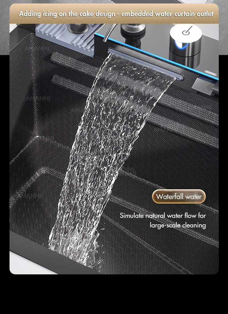 Pia Inox Cascata Digital