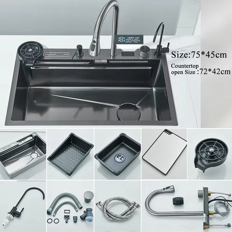 Pia Inox Cascata Digital