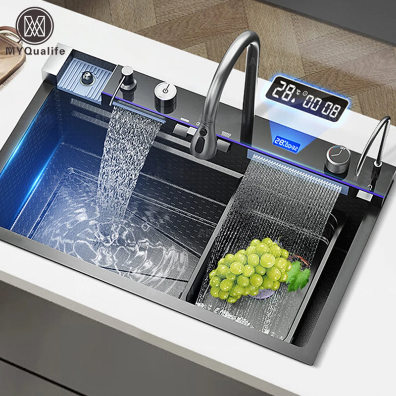 Pia Inox Cascata Digital
