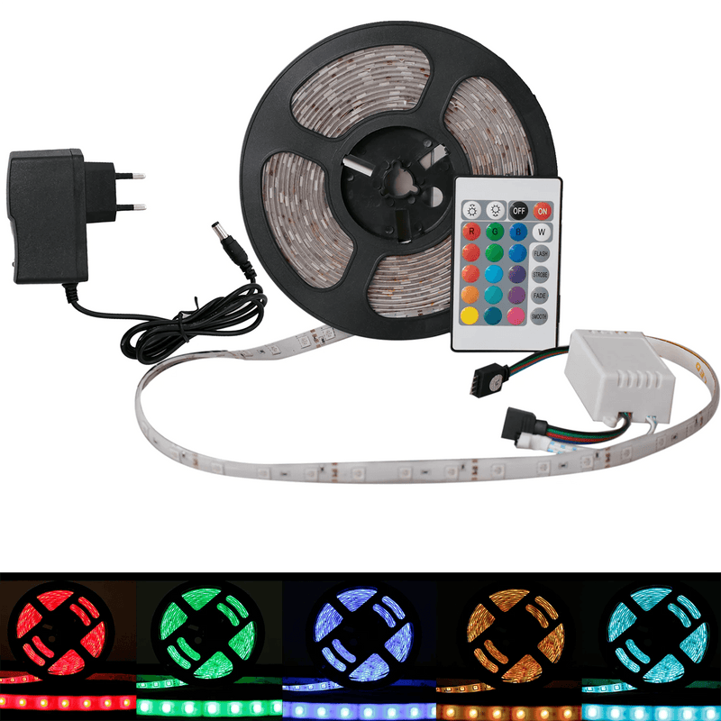 Rolo de Fita Led Rgb 5m Ip65 + Controle